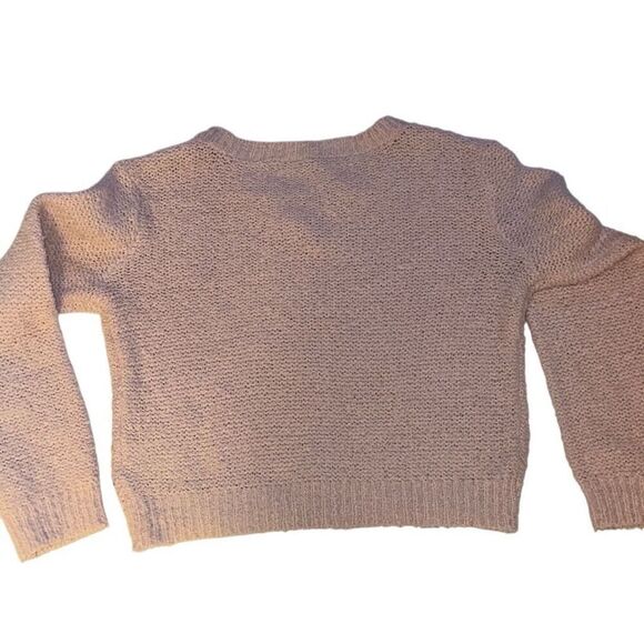 Divided By H&M Beige Knitted Long Sleeve Pullover Cropped Sweater Ladies Small - Picture 2 of 9